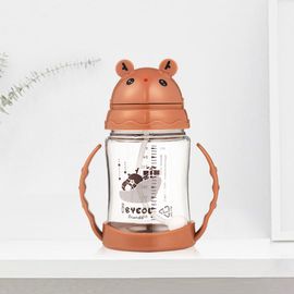 [I-BYEOL Friends] 280ml, Tritan, one touch juice cup, Brown _Gravity ball and is easy to drink,  Backflow prevention valve , FDA approved, free of BPA _ Made in KOREA